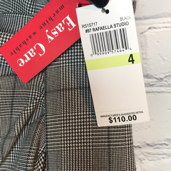 NWT Rafaella Size 4 Black &Cream Houndstooth Dress - Picture 7 of 12